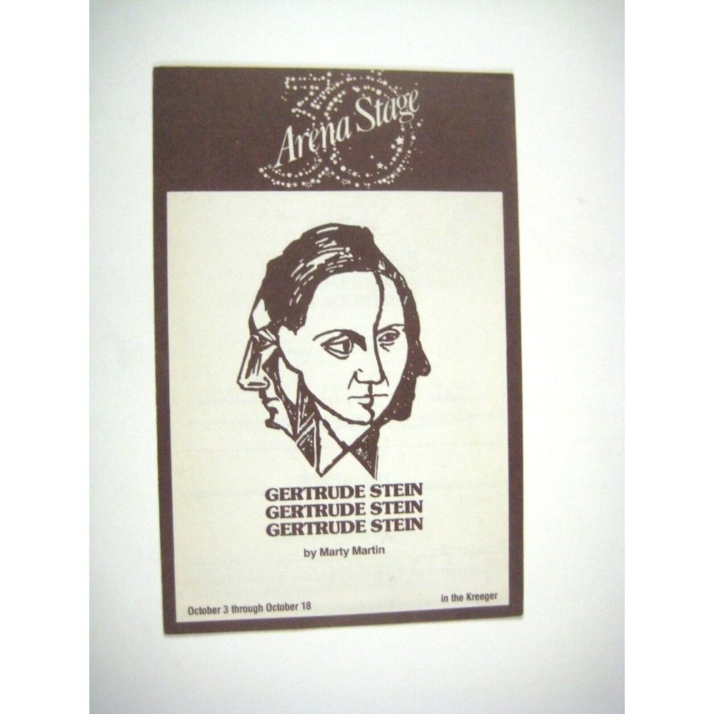 Gertrude Stein Program 1980 Arena Stage 30th Mary Martin Pat Carroll Milton Moss
